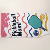 Pickleball Moeder! Cadeau voor haar Strandlaken (Voorkant)