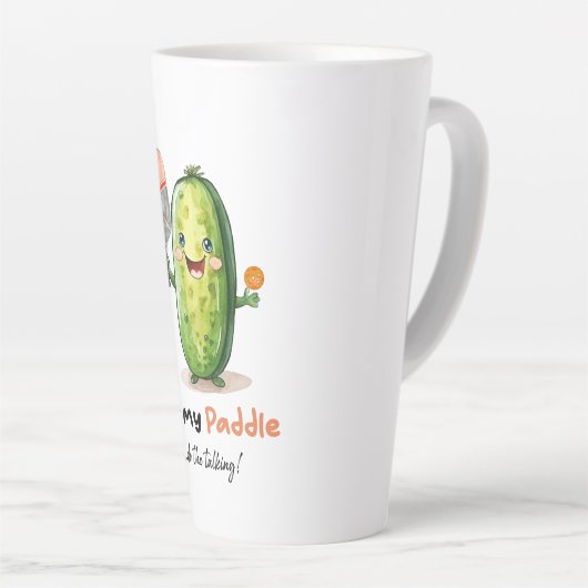 Pickleball Mok, Grappig, Schattig Pickleball Item Latte Mok (Rechterhoek)
