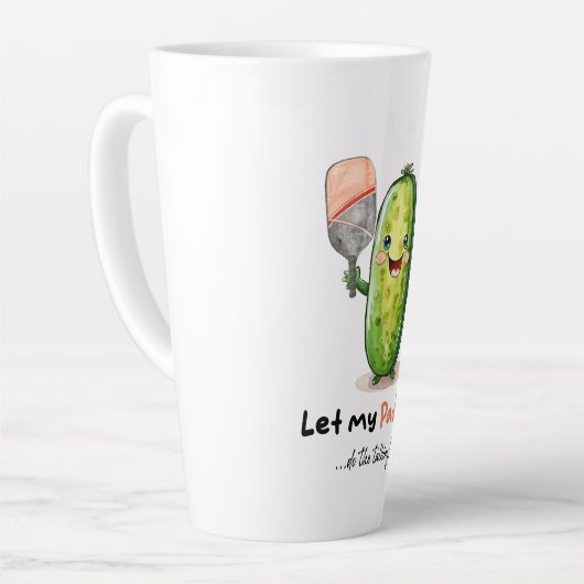 Pickleball Mok, Grappig, Schattig Pickleball Item Latte Mok (Linkerhoek)