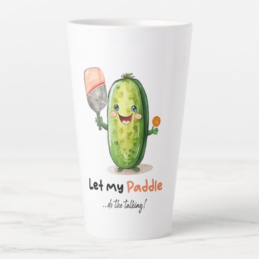 Pickleball Mok, Grappig, Schattig Pickleball Item Latte Mok (Voorkant)