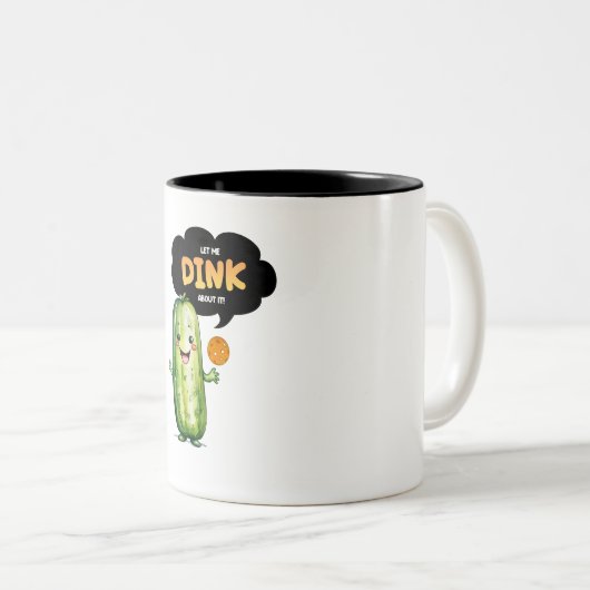 Pickleball Mok, Grappig, Schattig Pickleball Item Tweekleurige Koffiemok (Voorkant rechts)