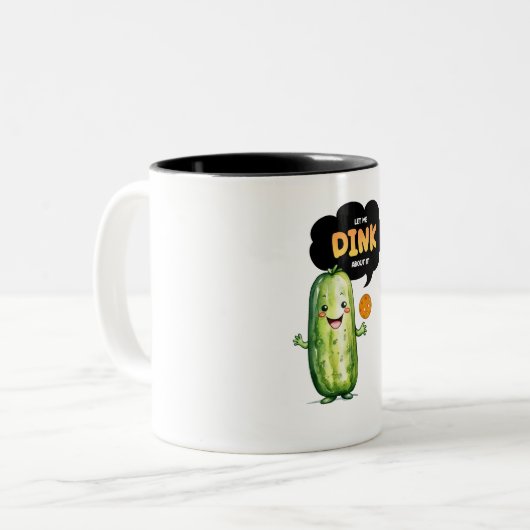 Pickleball Mok, Grappig, Schattig Pickleball Item Tweekleurige Koffiemok (Voorkant links)