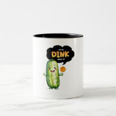 Pickleball Mok, Grappig, Schattig Pickleball Item Tweekleurige Koffiemok (Center)