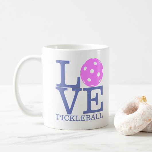 Pickleball-Mok: "LIEFPICKLEBALL" Koffiemok (Met donut)