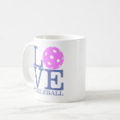 Pickleball-Mok: "LIEFPICKLEBALL" Koffiemok (Voorkant links)