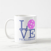 Pickleball-Mok: "LIEFPICKLEBALL" Koffiemok (Links)
