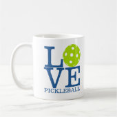 Pickleball-Mok: "LIEFPICKLEBALL" Koffiemok (Links)