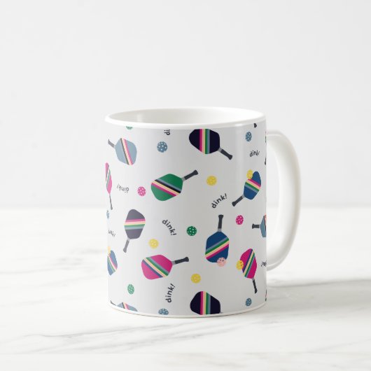 Pickleball-Mok met gestreept tapijten en gootsteen Koffiemok (Voorkant rechts)