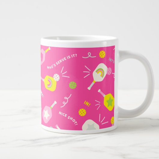 Pickleball Mok Player Gift voor haar roze Mok (Rechts)