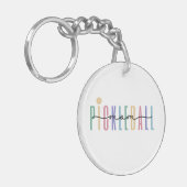 Pickleball Mom Kleurrijk Sleutelhanger (Voorkant Links)