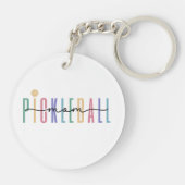 Pickleball Mom Kleurrijk Sleutelhanger (Achterkant)