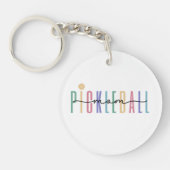Pickleball Mom Kleurrijk Sleutelhanger (Voorkant)