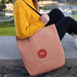 Pickleball Monogram gedempte blush Tote Bag