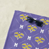 Pickleball Monogram Initiaal Patroon Strandlaken (In situ)