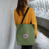 Pickleball Monogram Olive Groen & Roze Tote Bag