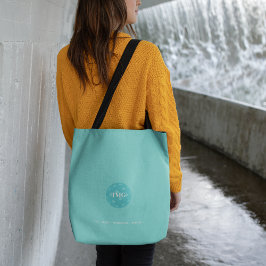 Pickleball Monogram Robin's Egg Blue Tote Bag