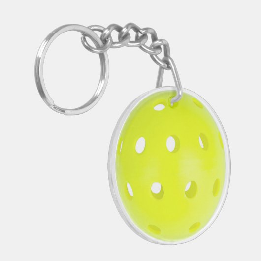 Pickleball Monogram TEKST 2 Sides personaliseren Sleutelhanger (Voorkant Links)