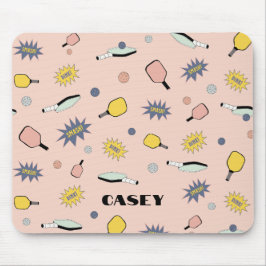 Pickleball Monogram Voeg Jouw naam Fun Colorful to Muismat