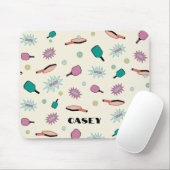 Pickleball Monogram Voeg Jouw naam Fun Colorful to Muismat (Met muis)