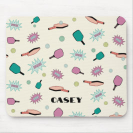 Pickleball Monogram Voeg Jouw naam Fun Colorful to Muismat