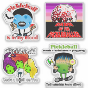 Pickleball Monsters Heksen Vampiers Zombies Sticker
