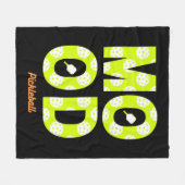 Pickleball Mood Speel Pickleball Fleece Deken (Voorkant (Horizontaal))