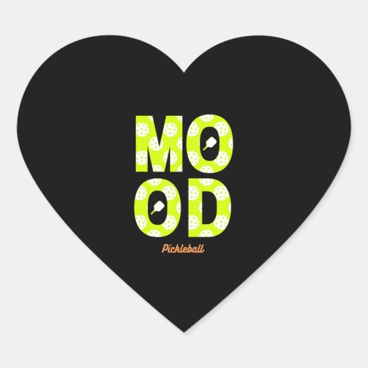 Pickleball Mood Speel Pickleball Hart Sticker (Voorkant)