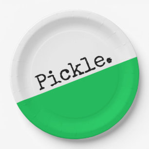Pickleball Motto Helder Groen Wit Kleurblok Papieren Bordje