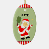 Pickleball Mrs Claus Collectible Keramisch Ornament (Rechts)
