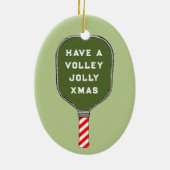 Pickleball Mrs Claus Collectible Keramisch Ornament (Achterkant)