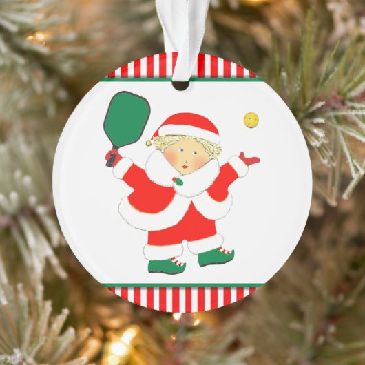 Pickleball Mrs Claus Collectible Ornament (Boom)