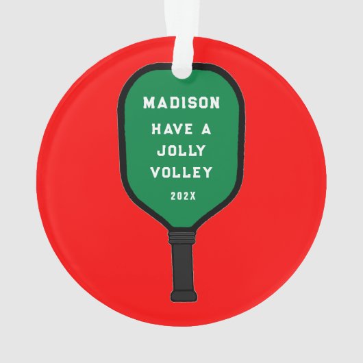 Pickleball Mrs Claus Collectible Ornament (achterkant)