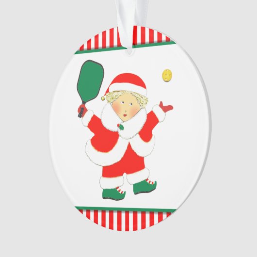 Pickleball Mrs Claus Collectible Ornament (voorkant)