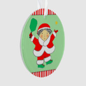 Pickleball Mrs. Claus-verzamelobject Ornament (voorkant)