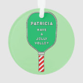 Pickleball Mrs. Claus-verzamelobject Ornament (achterkant)