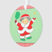 Pickleball Mrs. Claus-verzamelobject Ornament (voorkant)