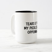 Pickleball Mug Funny Tears Of My Opponents Gift Tweekleurige Koffiemok (Voorkant links)