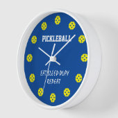 Pickleball-muurklok met aangepast logo (Hoek)