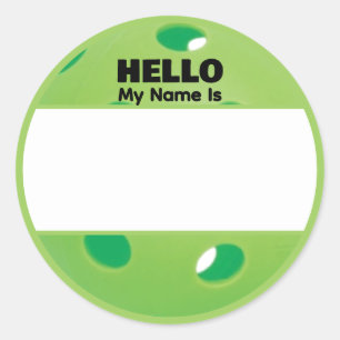 Pickleball Naam Tags -Toernooien Sociaal Lessen Ronde Sticker