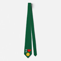 Pickleball Necktie: Ik hou van Pickleball (groen)
