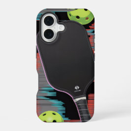 Pickleball Neon Paddle Motion Case iPhone 16 Hoesje