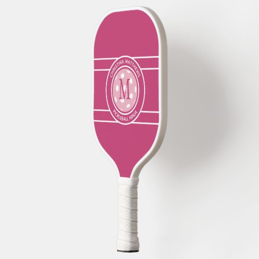 Pickleball Ninja Custom Name Initiaal Girly Pink Paddle (Links)