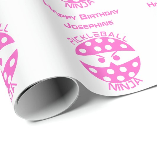 Pickleball ninja met aangepaste naam inpakpapier (Rol Hoek)