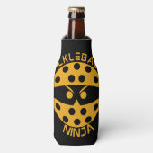 Pickleball ninja - oranje flesjeskoeler (Fles Voorkant)