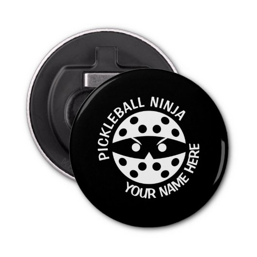 Pickleball ninja, schattig grafisch button flesopener (Voorkant)