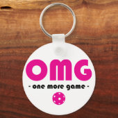 Pickleball Nog één spelletje wit/roze Sleutelhanger (Voorkant)