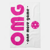 Pickleball Nog één spelletje wit/roze Theedoek (Verticaal)