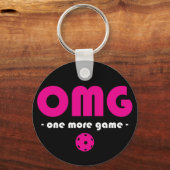 Pickleball Nog één spelletje zwart/roze Sleutelhanger (Voorkant)