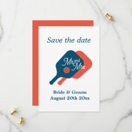 Pickleball obsessie bruiloft opslaan van de datum save the date
