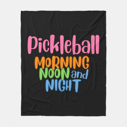 Pickleball Ochtend Middag en Nacht 1 Fleece Deken (Voorkant)